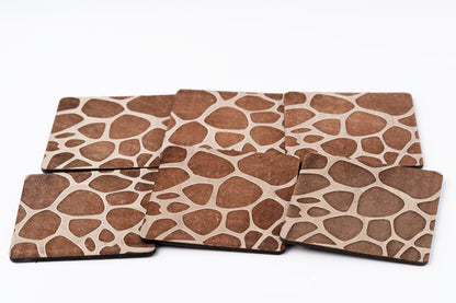 ZAIBA Home TWIGA Light Square | 6PC WOODEN COASTERS