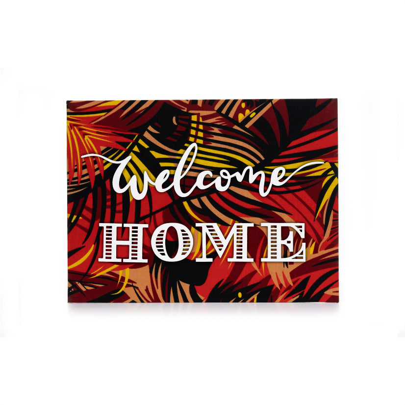 ZAIBA Welcome Home Kitenge Wall Art (Large) - Fiery Frond