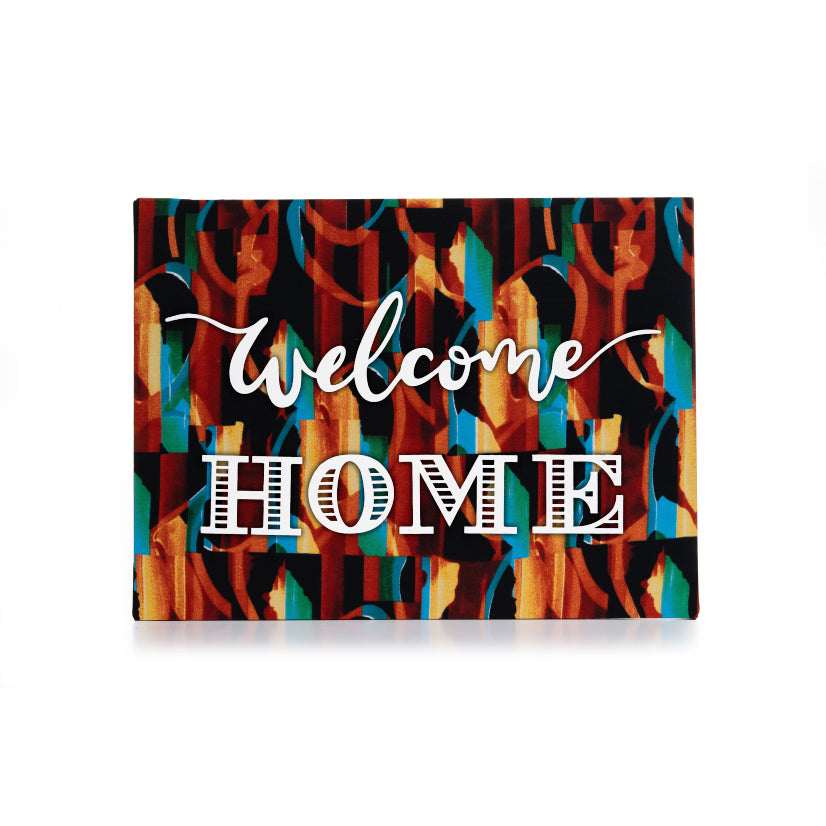 ZAIBA Welcome Home Kitenge Wall Art (Large) - Terracotta Tide