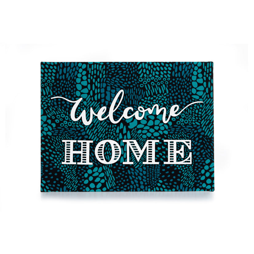ZAIBA Welcome Home Kitenge Wall Art (Large) - Aqua Canopy