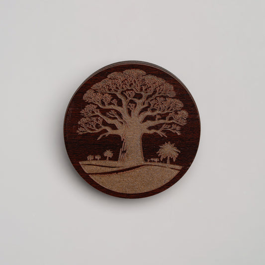 ZAIBA Home MBUYU Dark Circle | 6PC WOODEN COASTERS