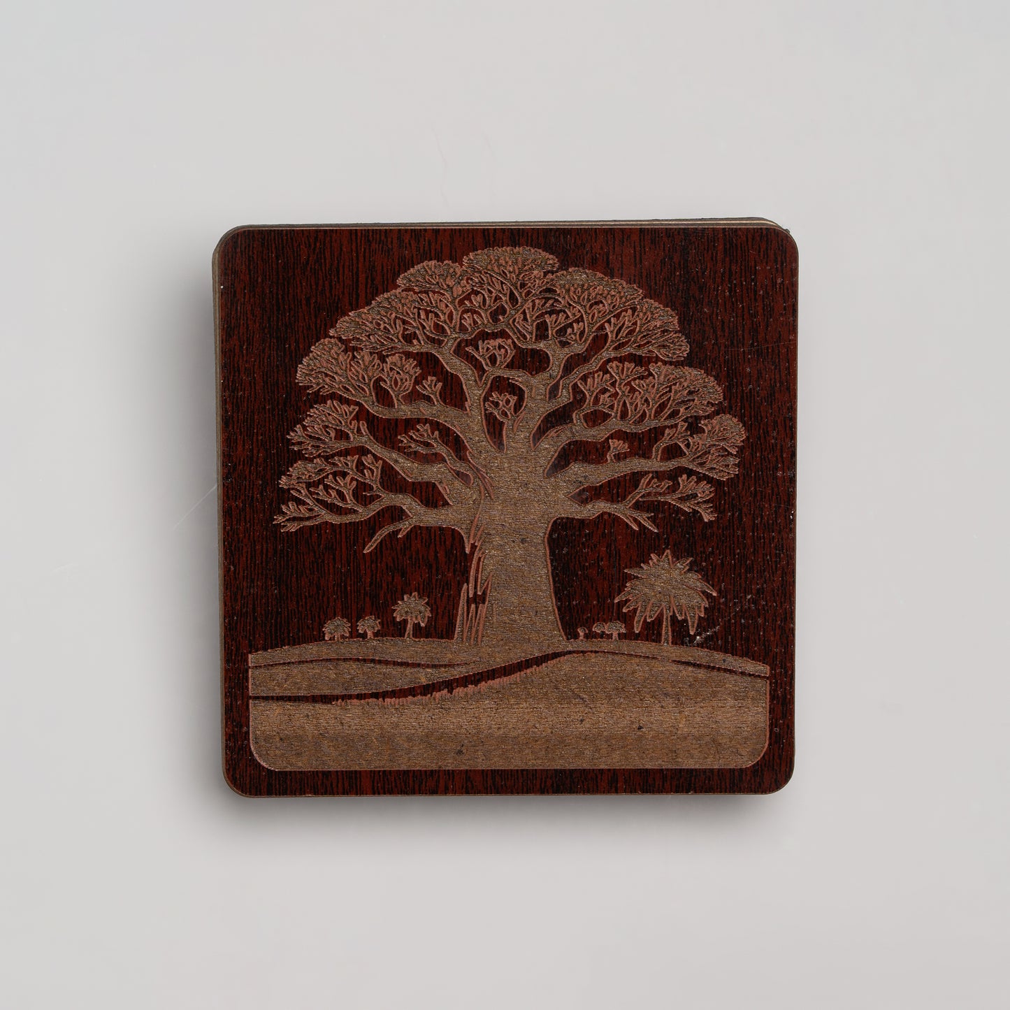 ZAIBA Home MBUYU Dark Square | 6PC WOODEN COASTERS