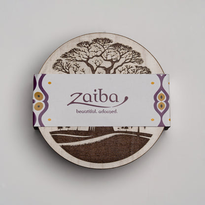 ZAIBA Home MBUYU Light Circle | 6PC WOODEN COASTERS