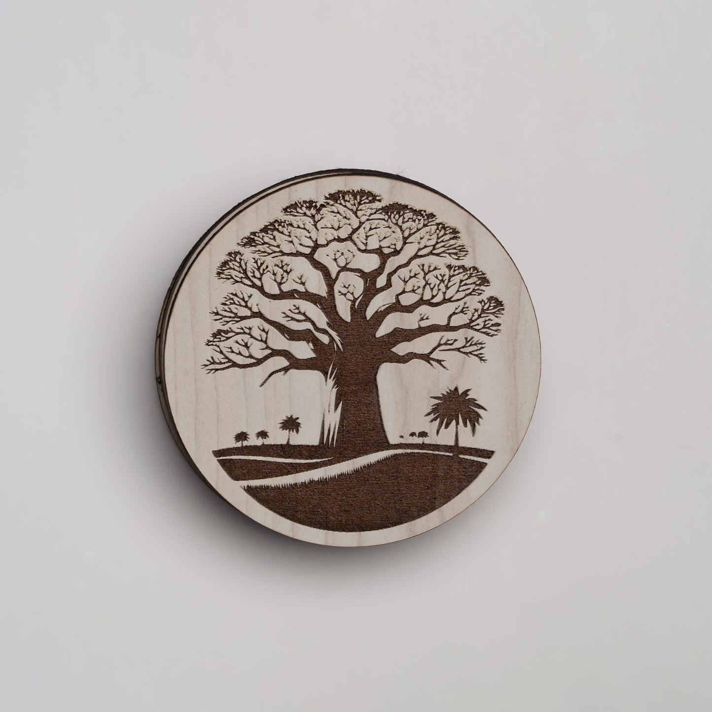 ZAIBA Home MBUYU Light Circle | 6PC WOODEN COASTERS