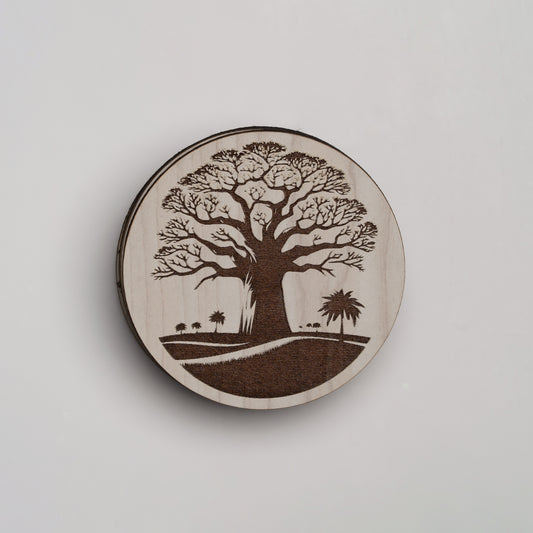 ZAIBA Home MBUYU Light Circle | 6PC WOODEN COASTERS