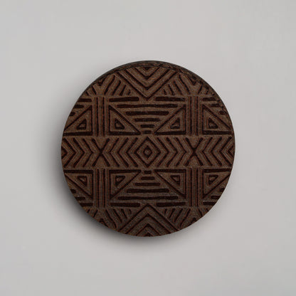 ZAIBA Home MFUMO Dark Circle | 6PC WOODEN COASTERS