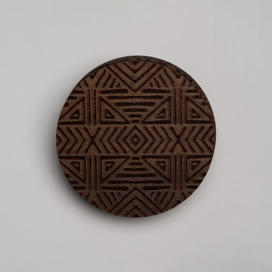 ZAIBA Home MFUMO Dark Circle | 6PC WOODEN COASTERS