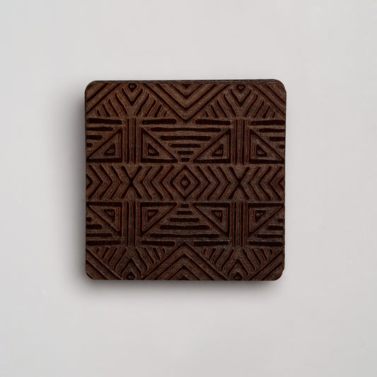 ZAIBA Home MFUMO Dark Square | 6PC WOODEN COASTERS