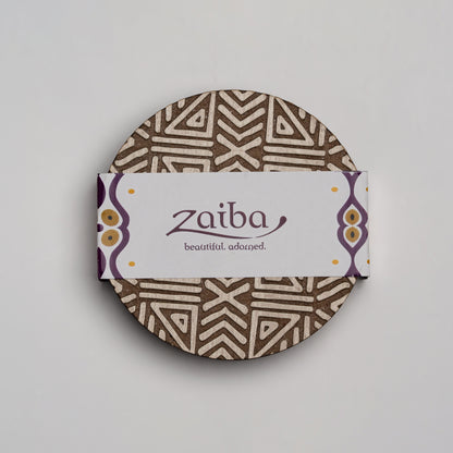 ZAIBA Home MFUMO Light Circle | 6PC WOODEN COASTERS