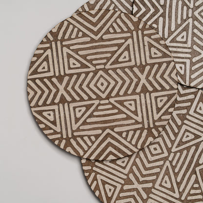 ZAIBA Home MFUMO Light Circle | 6PC WOODEN COASTERS