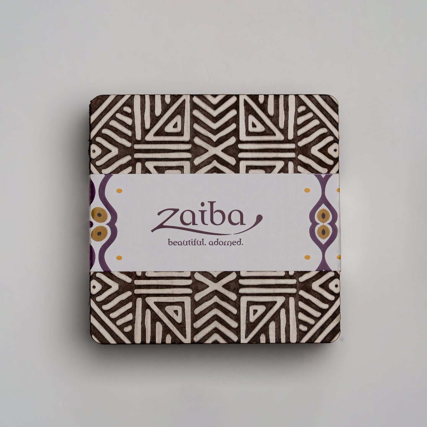 ZAIBA Home MFUMO Light Square | 6PC WOODEN COASTERS