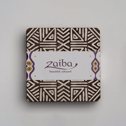 ZAIBA Home MFUMO Light Square | 6PC WOODEN COASTERS