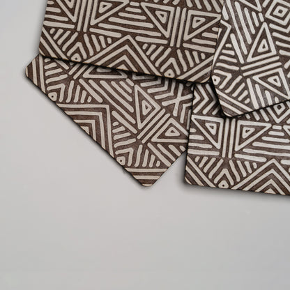 ZAIBA Home MFUMO Light Square | 6PC WOODEN COASTERS