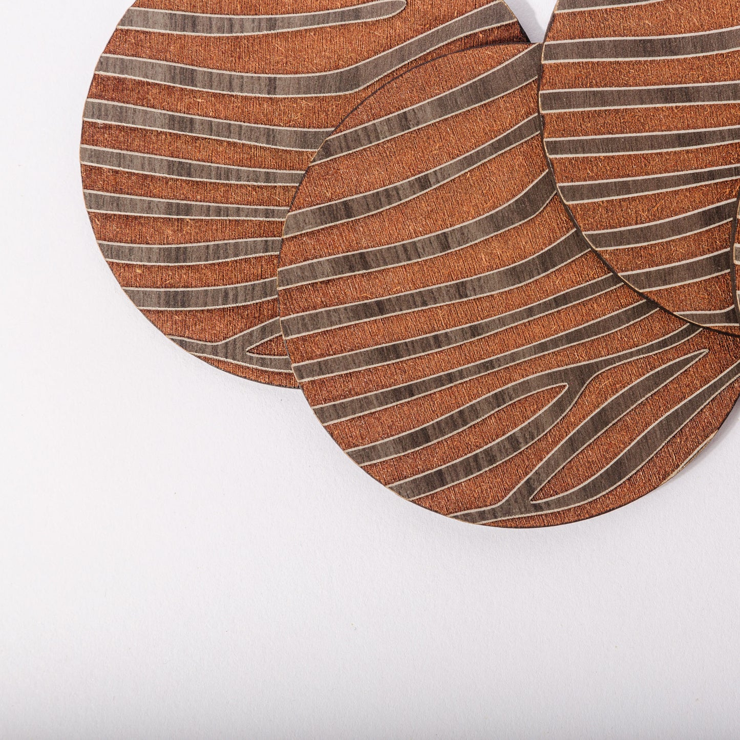 ZAIBA Home PUNDA MILIA Dark Circle | 6PC WOODEN COASTERS