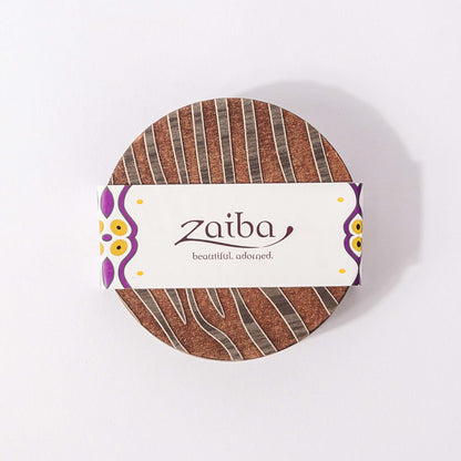 ZAIBA Home PUNDA MILIA Dark Circle | 6PC WOODEN COASTERS