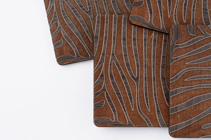 ZAIBA Home PUNDA MILIA Dark Square | 6PC WOODEN COASTERS