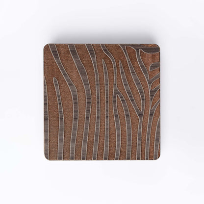 ZAIBA Home PUNDA MILIA Dark Square | 6PC WOODEN COASTERS