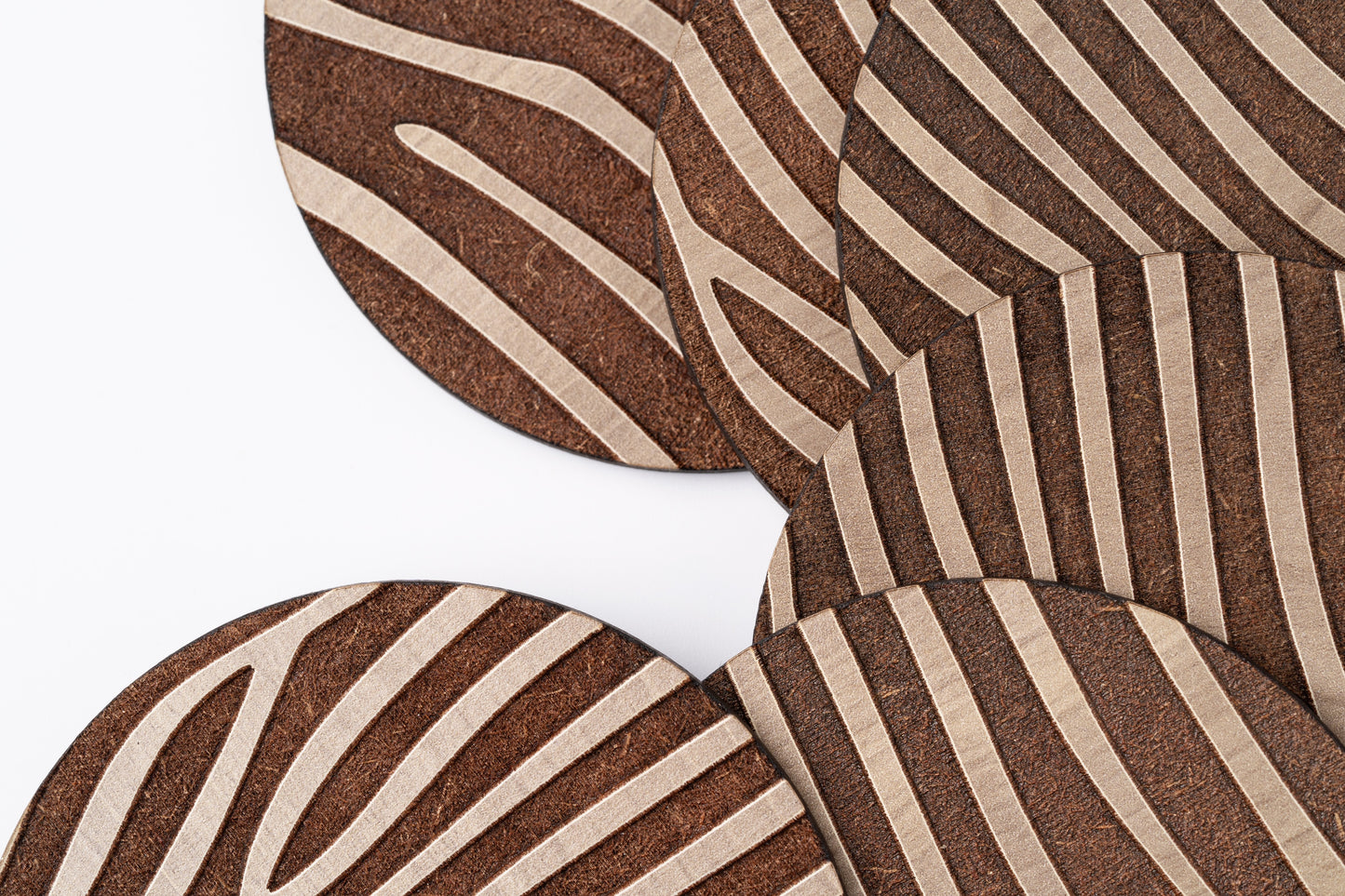 ZAIBA Home PUNDA MILIA Light Circle | 6PC WOODEN COASTERS