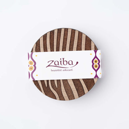 ZAIBA Home PUNDA MILIA Light Circle | 6PC WOODEN COASTERS