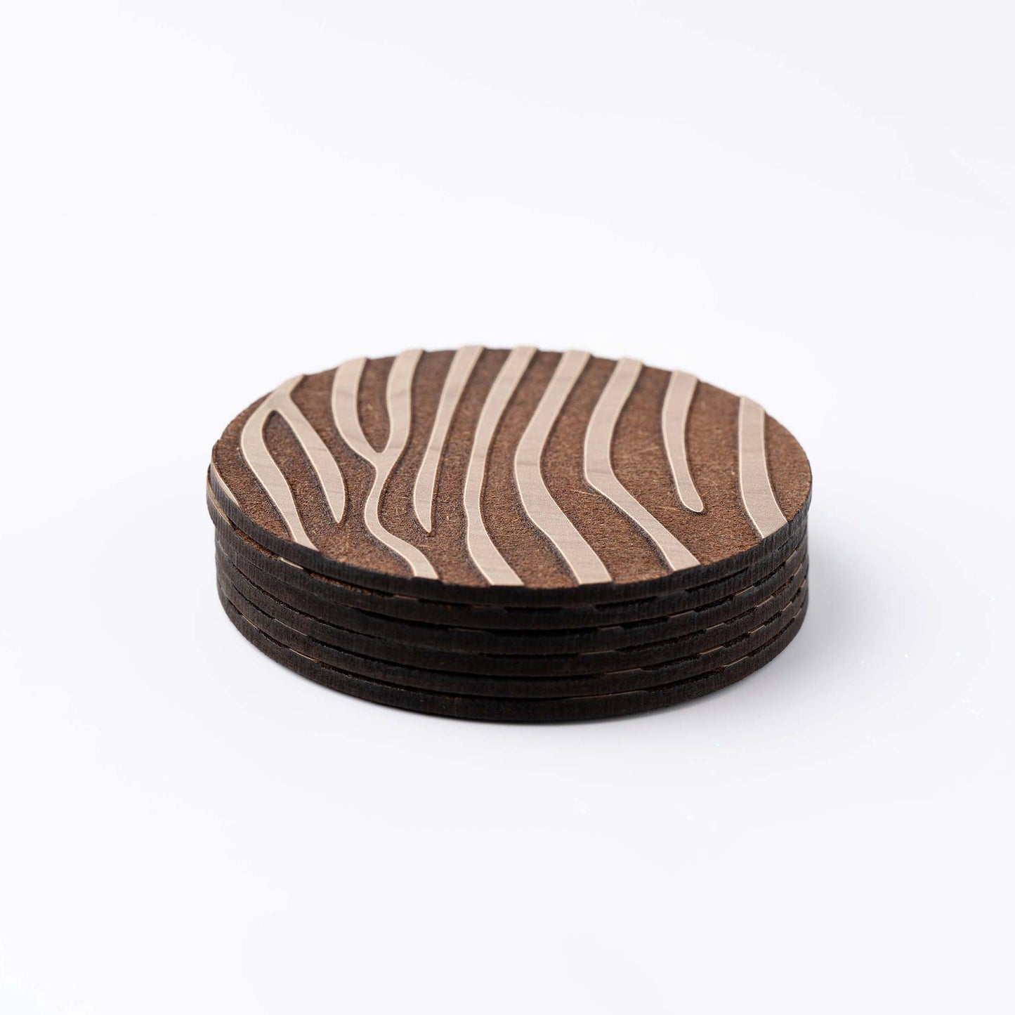 ZAIBA Home PUNDA MILIA Light Circle | 6PC WOODEN COASTERS