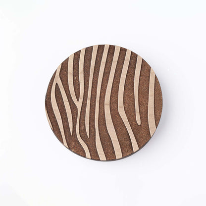 ZAIBA Home PUNDA MILIA Light Circle | 6PC WOODEN COASTERS