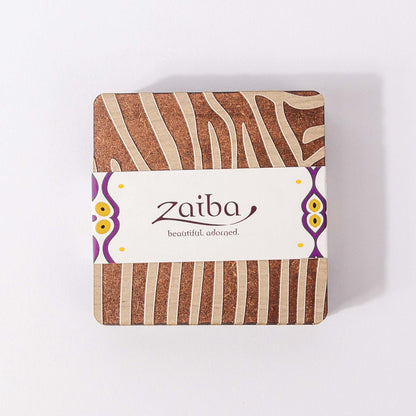 ZAIBA Home PUNDA MILIA Light Square | 6PC WOODEN COASTERS