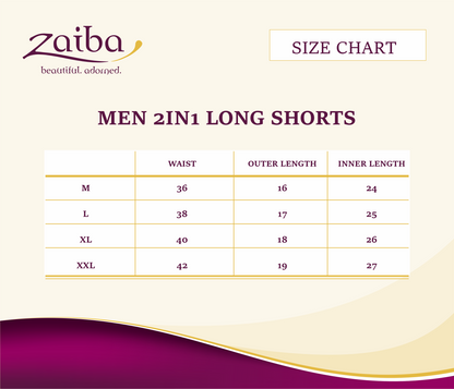 ZAIBA Modest ActiveFlow 2in1 Nguvu Shorts (Long) - Black