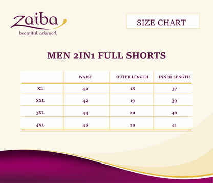 ZAIBA Modest ActiveFlow 2in1 Nguvu Shorts (Full) - Black/Brown